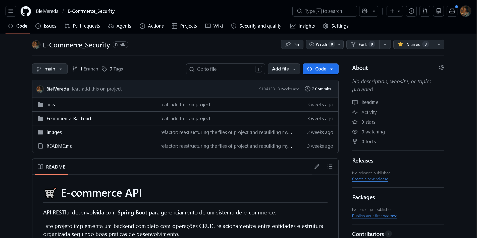 E-commerce API + Security